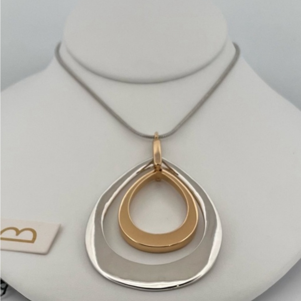 Bancroft Gold And Silver Teardrop Necklace 33$